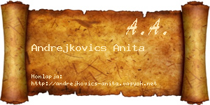 Andrejkovics Anita névjegykártya